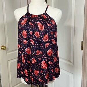 FRNCH Antropologie Paris Floral Halter Top Sleeveless Elevated‎ Basic Blouse XS